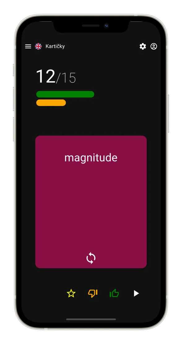 Cards screen